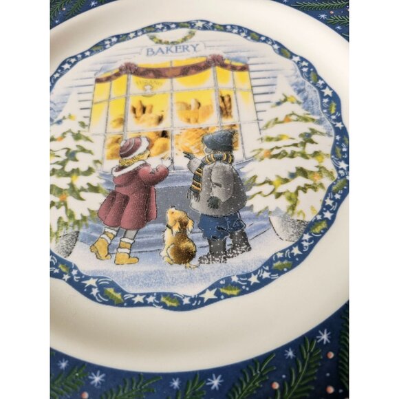 Homer Laughlin turano bakery 12-in dinner plate Xmas dog kids unique - Picture 4 of 6